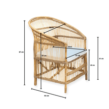 Cargar imagen en el visor de la galería, MAMBA MUEBLES SILLÓN DE MIMBRE MANGOCHI SILLA SILLÓN MANGOCHI DE RATÁN NATURAL PARA EXTERIOR O COMEDOR
