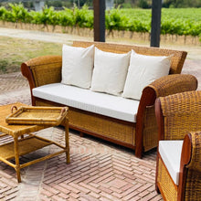 Load image into Gallery viewer, MAMBA MUEBLES SOFÁ TRIPLE DE EXTERIOR REY ZAZÚ DE RATÁN NATURAL SOFAS SOFÁ TRIPLE REY ZAZÚ DE RATÁN NATURAL
